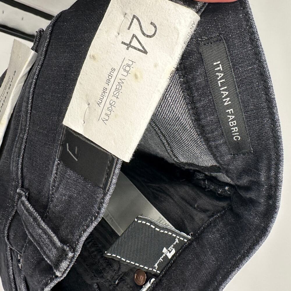 7 FOR ALL MANKIND NWT High Waist Super Skinny Dark Jean in Savage // 24 - Picture 14 of 14